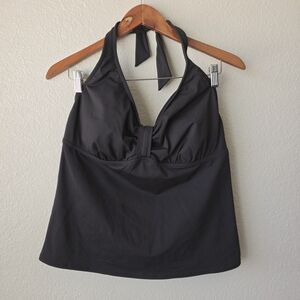 Lands' End Halter Chocolate Brown Tankini, Size 16